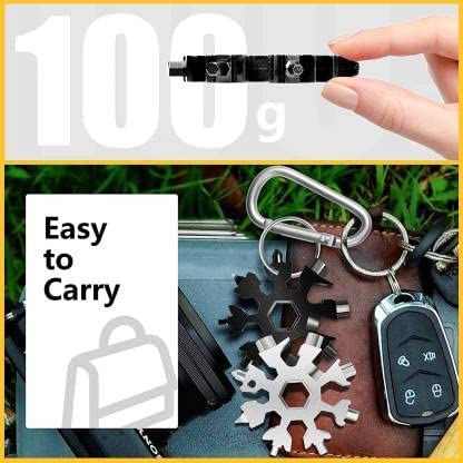 18 in 1 Stainless Steel Snowflake Multi tool kit with Keychain (Pack of 2)