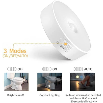 2pcs Motion Sensor Light for Home with USB Charging Wireless Self Adhesive LED Nightlight