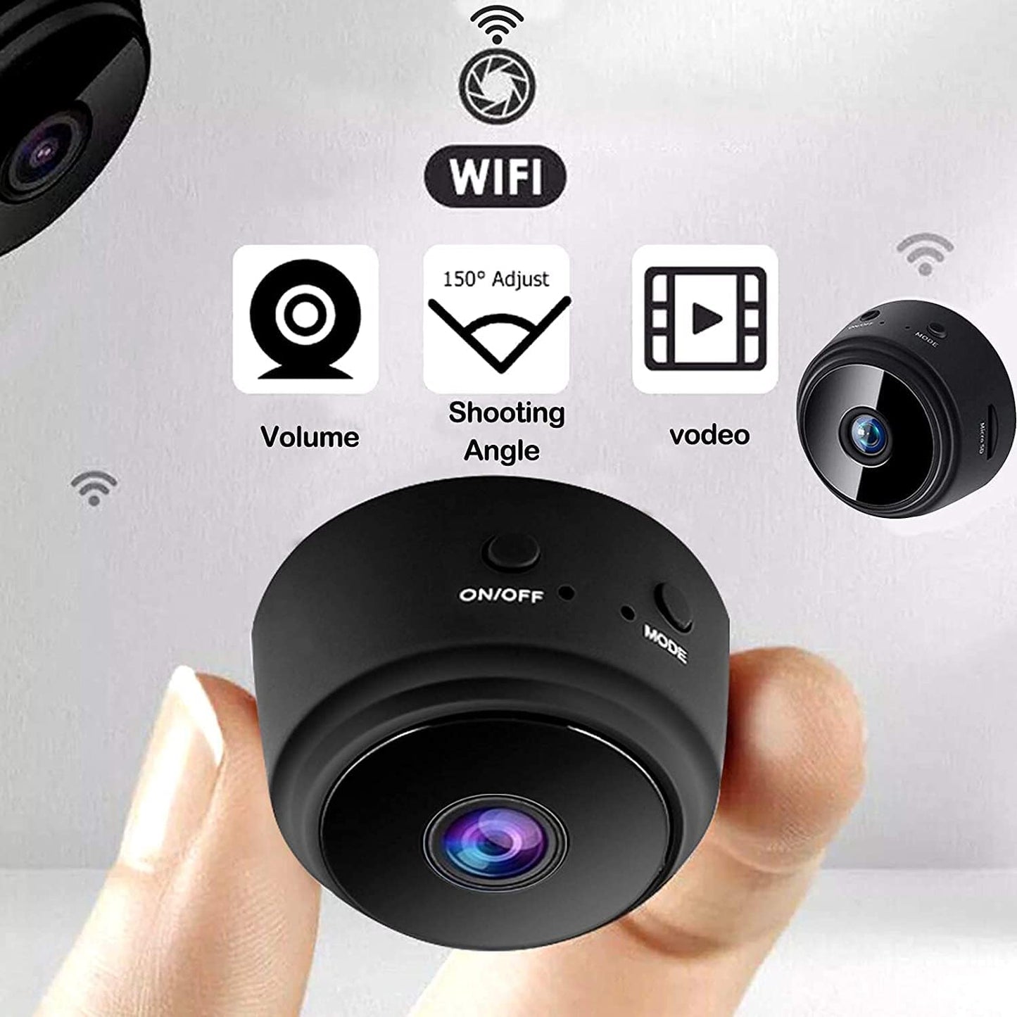 HD Mini Camera Wireless WiFi 1080P Home Security Nanny IP Ball Cam with Motion Detection Night Vision Camera (magnets)