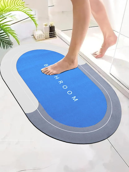 Water Absorbing Door Mat for Bathroom - Quick Dry Anti-Slip