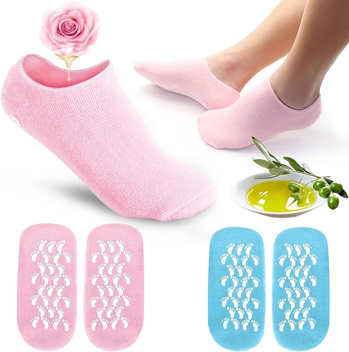 Silicone Gel Socks For Women And Men For Dry Cracked Feet Crack Heel Repair