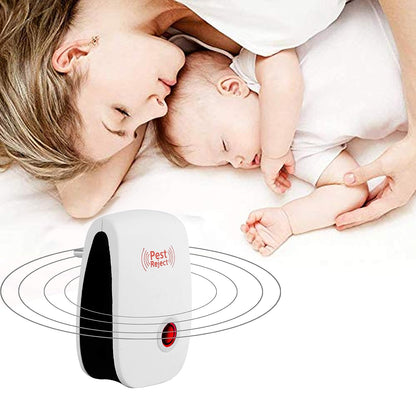 PEST REJECT Ultrasonic Pest Repeller to Repel Rats, Cockroach, Mosquito, Home Pest and Rodent Repelling Aid for Mosquito, Cockroaches, Ants Spider Insect Pest Control Electric Pest Repelling