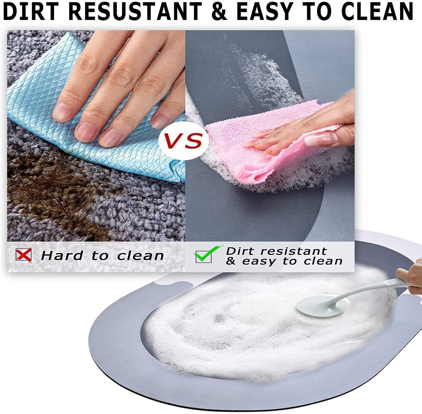 Water Absorbing Door Mat for Bathroom - Quick Dry Anti-Slip